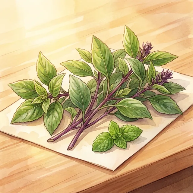 Thai basil + a few mint leaves